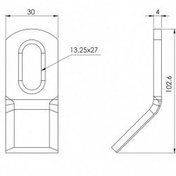 Couteau biseauté 91 - 30x4 John Deere plan