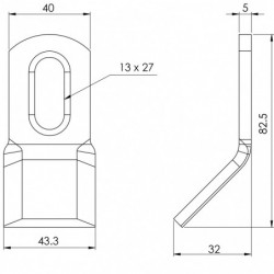 Couteau biseauté 100 - 85.40.5 plan