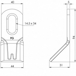 Couteau renforcé 101 - 100.40.5 plan