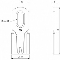 Couteau renforcé 102 plat - 110.40.5 plan