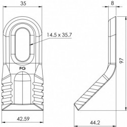 Couteau ravageur 130 - 105.40.7 plan