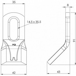 Couteau renforcé 131 - 358 plan