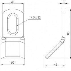 Couteau biseauté 132 - 90.40.8 plan