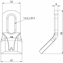 Couteau renforcé 136 - 358 L plan