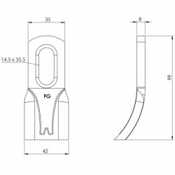 Couteau renforcé 136 DUO - 358L DUO plan