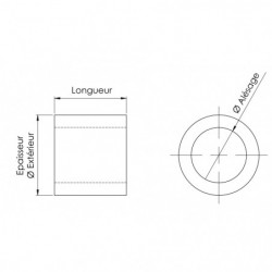 Entretoise tube - 20 x 25 plan