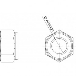 Ecrou M12 (pas fin) plan