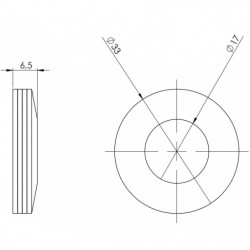 Rondelle élastique 33 x 16,5 ép 3 mm plan
