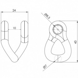 Manille torse 750 - 8MT plan